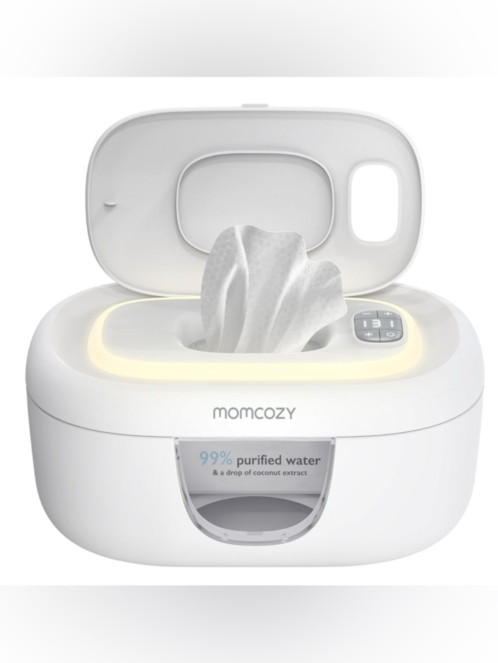 momcozy White Baby Wipe Warmer with Night Light